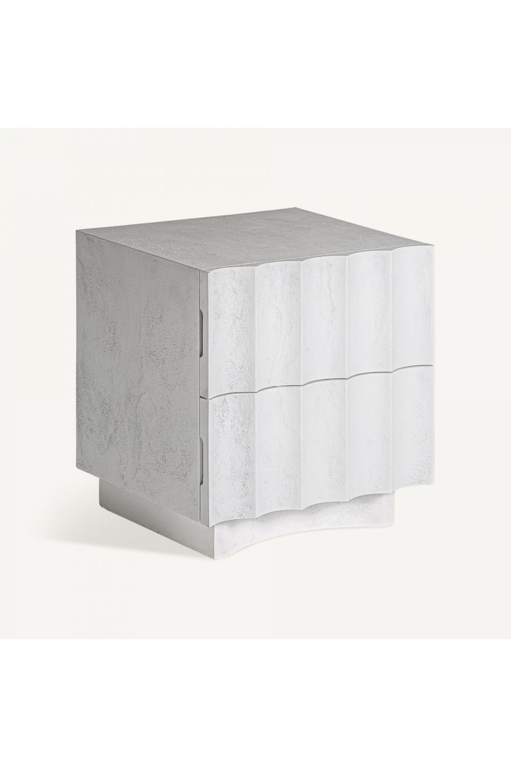 White Fluted 2-Drawer Nightstand | Vical Home Mulcey | Oroa.com