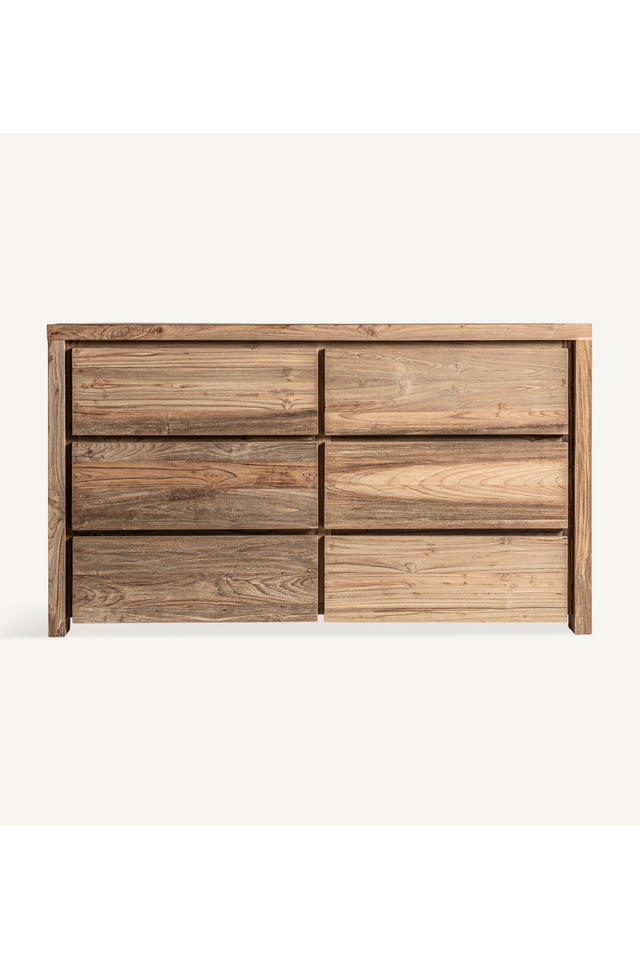 Natural Teak 6-Drawer Chest | Vical Home Lux  | Oroa.com