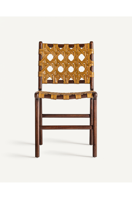 Yellow Leather Dining Chair (2) | Vical Home Strand | Oroa.com