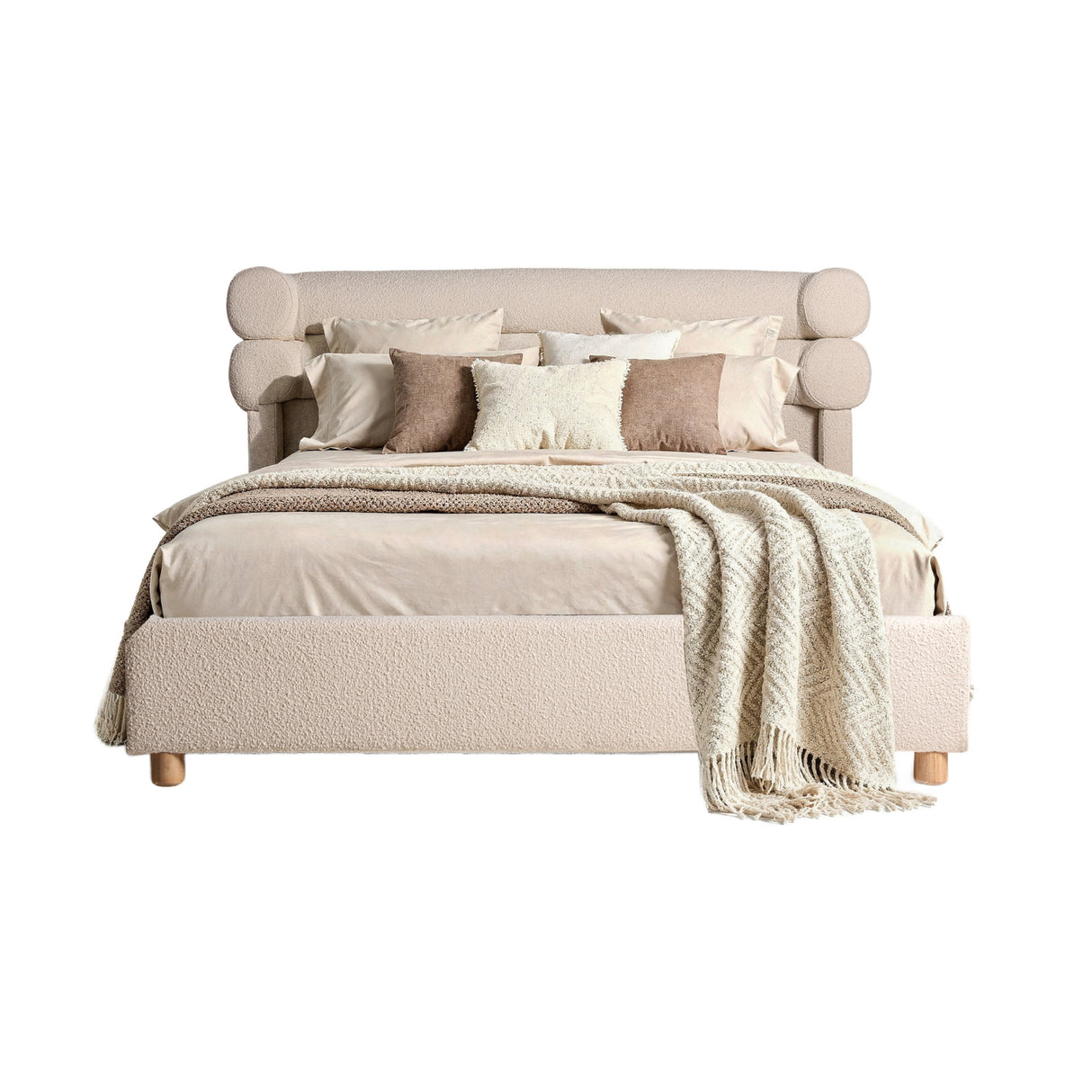   White Boucle Bed | Oroa.com