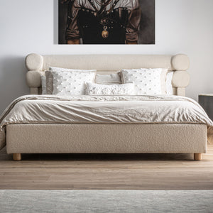   White Boucle Bed | Oroa.com