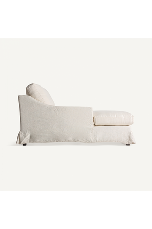 Off-white Skirted Chaise Longue | Vical Home Kemence | Oroa.com