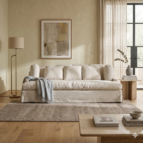   Cream Fabric Sofa | Oroa.com