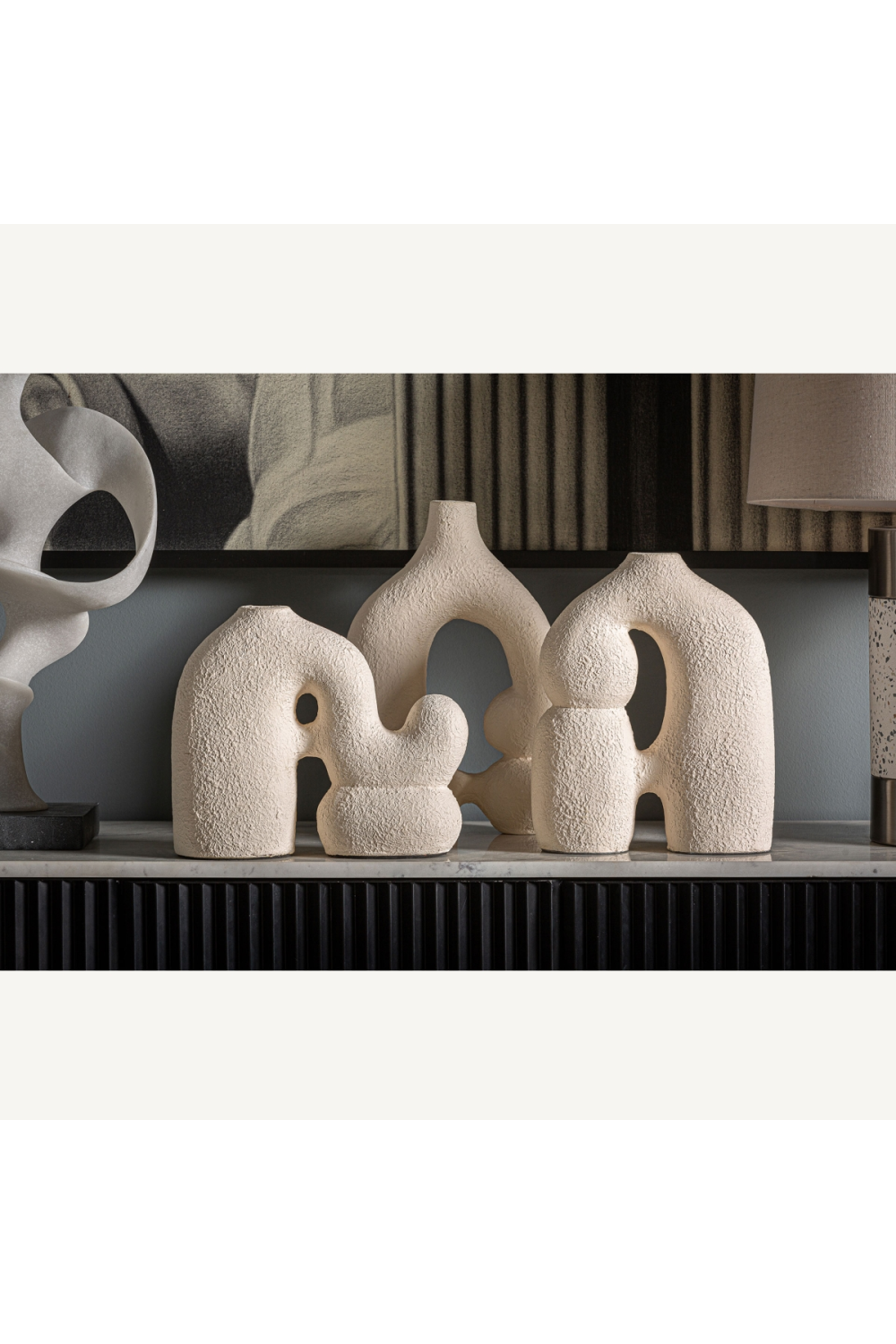 White Terracotta Sculptural Vase | Vical Home Turiff | Oroa.com