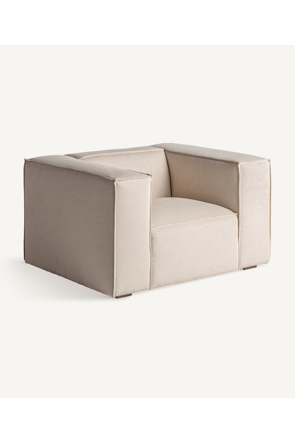 White Linen Angular Armchair | Vical Home Krakau | Oroatrade.com