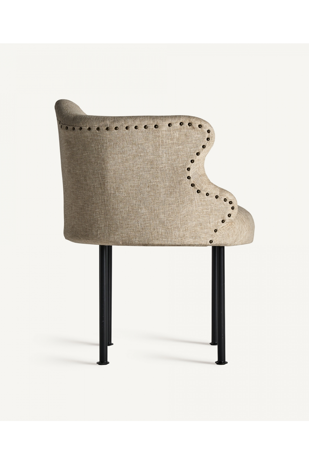 Studded Jute Beige Armchair | Vical Home Crovie | Oroatrade.com