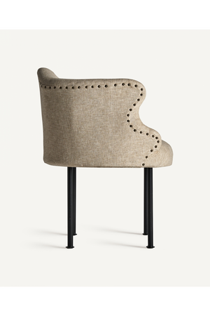 Studded Jute Beige Armchair | Vical Home Crovie | Oroa.com