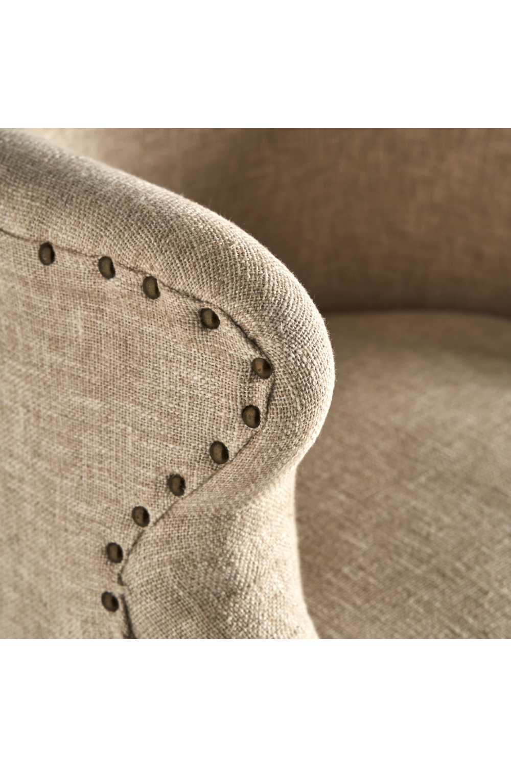 Studded Jute Beige Armchair | Vical Home Crovie | Oroa.com