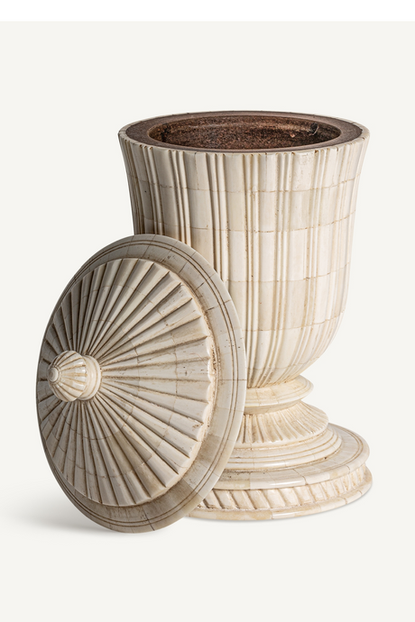 Ivory Colored Lidded Vase | Vical Home Jarek | Oroa.com