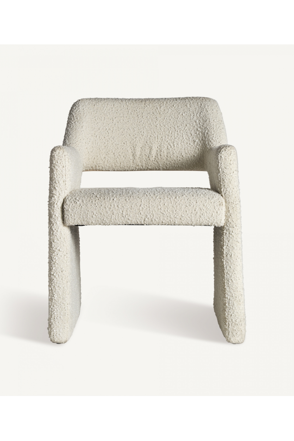 White Bouclé Cut-Out Accent Chair | Vical Home Alvra | Oroatrade.com