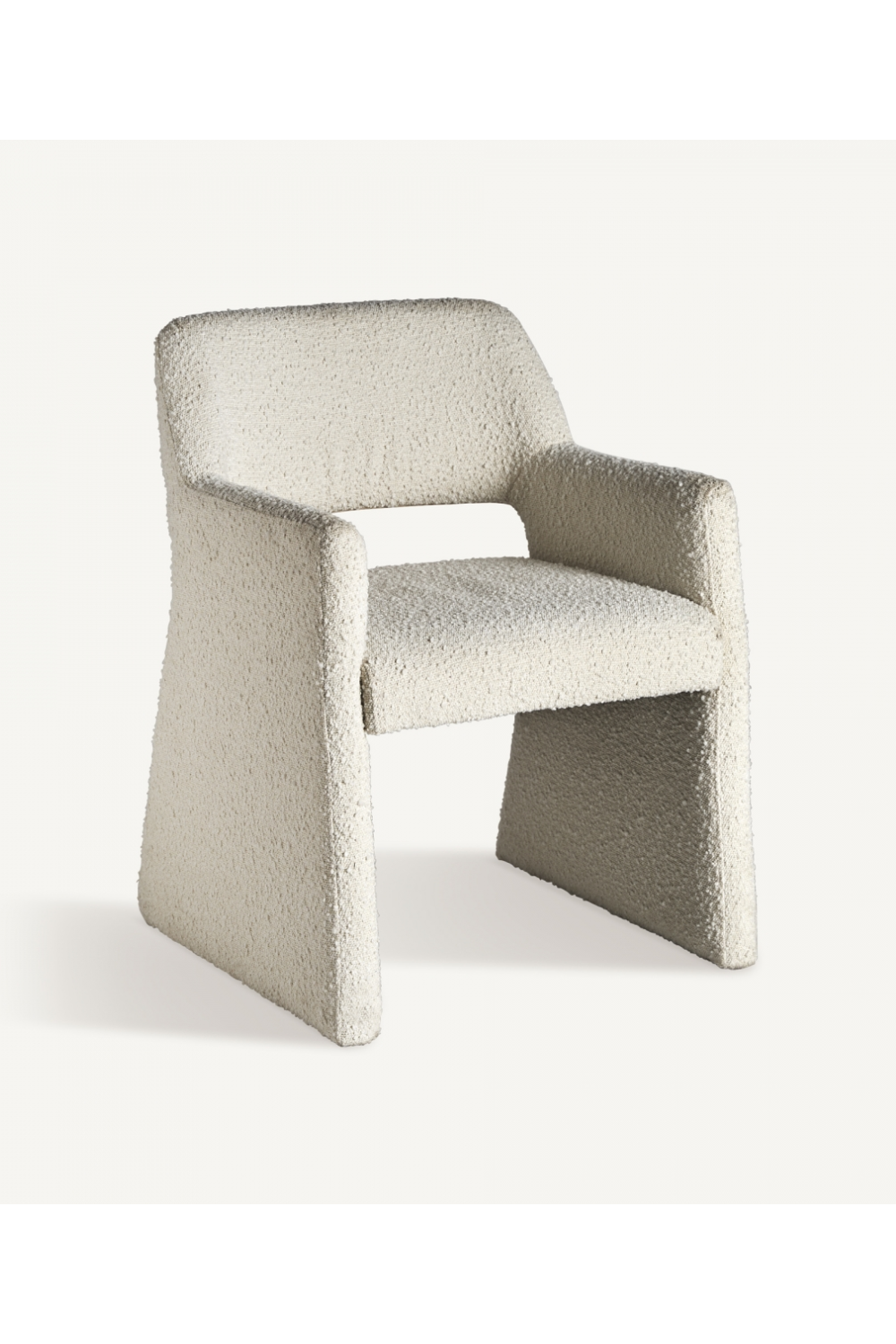 White Bouclé Cut-Out Accent Chair | Vical Home Alvra | Oroatrade.com