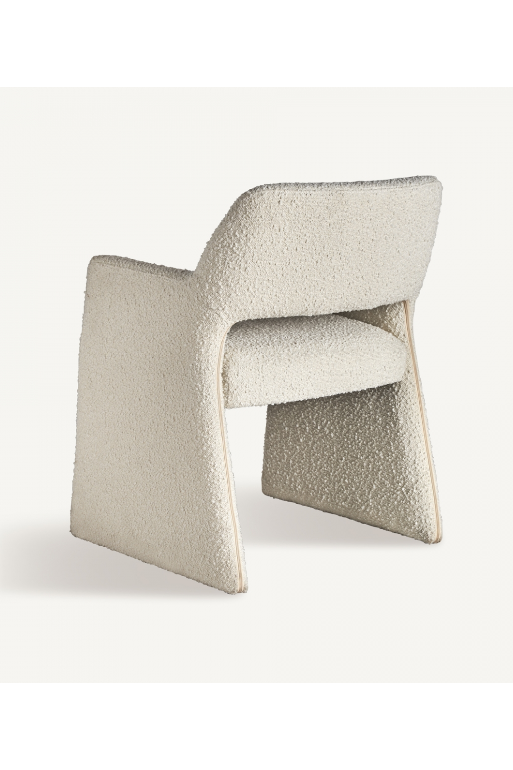 White Bouclé Cut-Out Accent Chair | Vical Home Alvra | Oroatrade.com