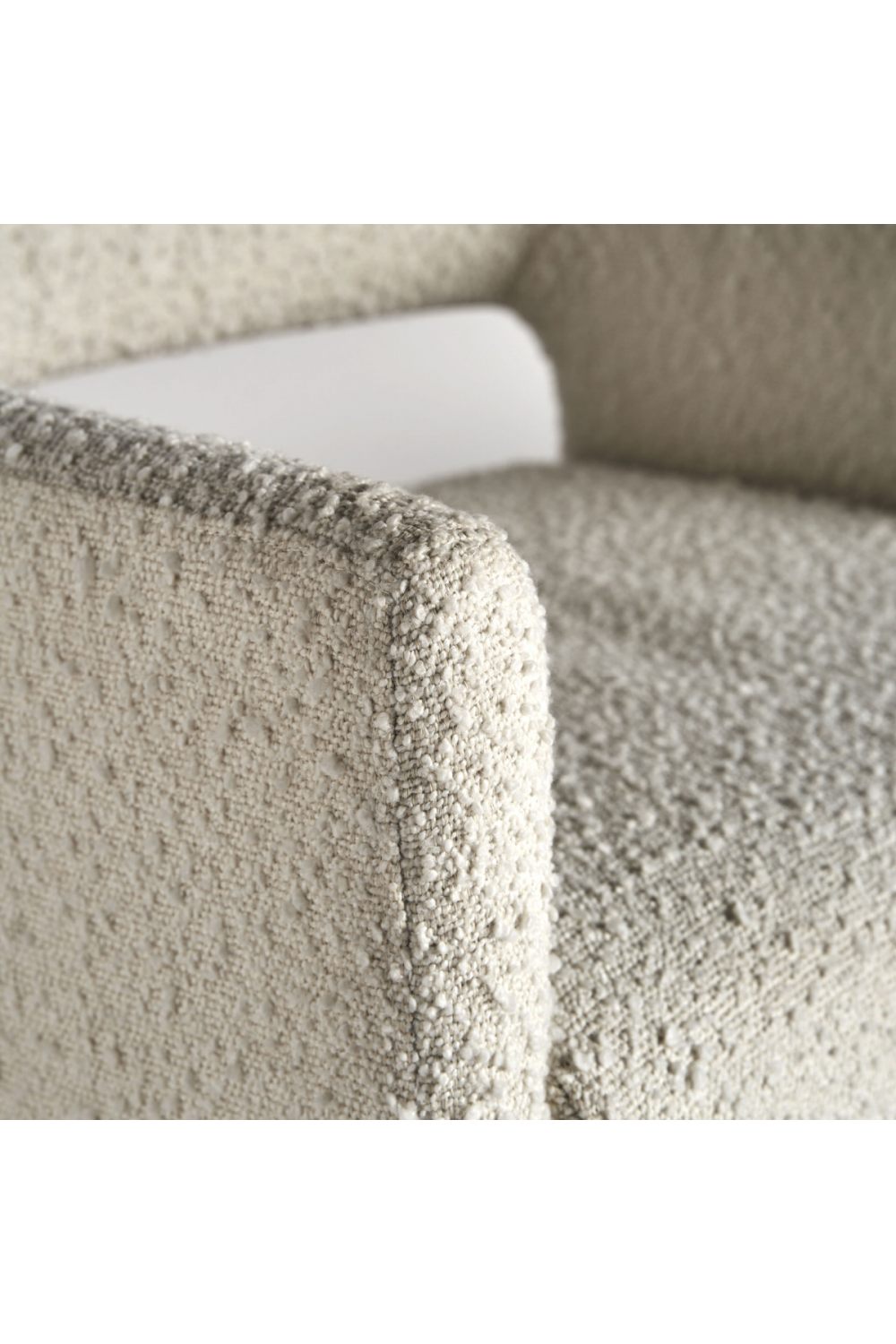 White Bouclé Cut-Out Accent Chair | Vical Home Alvra | Oroatrade.com