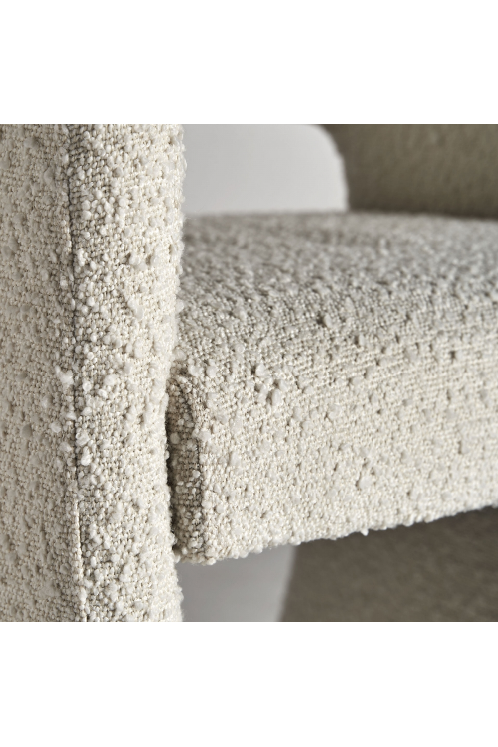 White Bouclé Cut-Out Accent Chair | Vical Home Alvra | Oroatrade.com