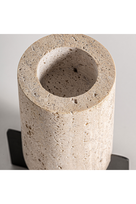 Beige Travertine Candle Holder | Vical Home Asher | Oroa.com