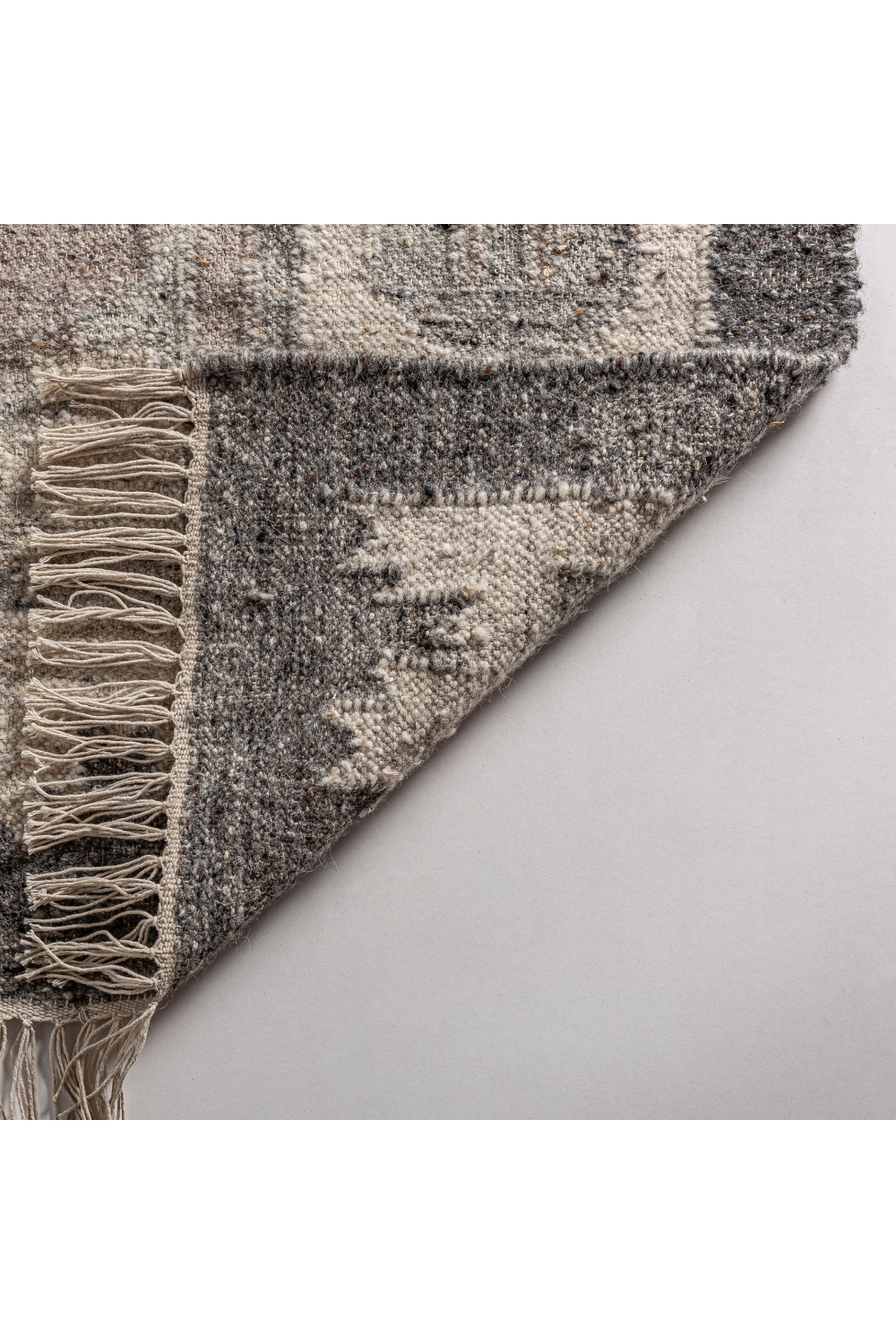 Gray Wool Fringed Rug 10' x 6'6" | Vical Home Kiara | Oroa.com