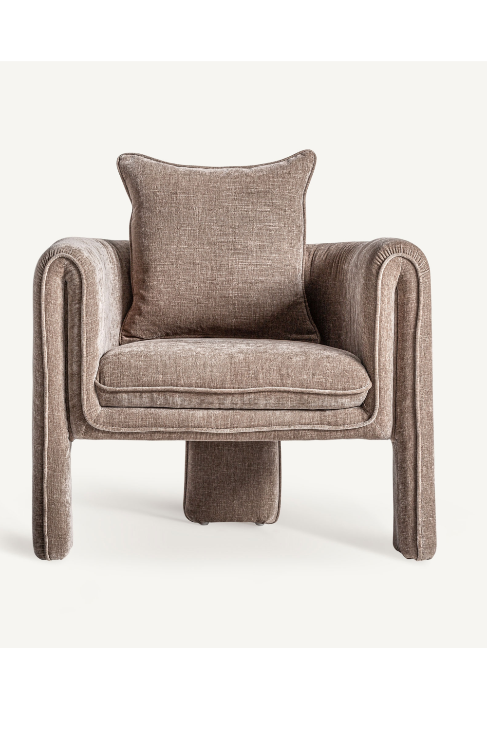 Taupe Upholstered 3-Legged Armchair | Vical Home Karka | Oroatrade.com