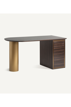 Gold Accent Pine Desk | Vical Home Cheb | Oroa.com