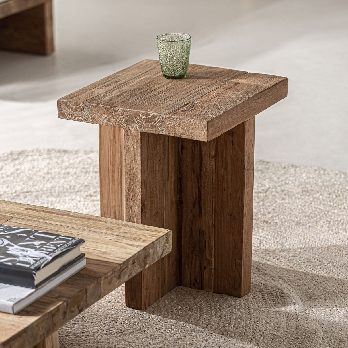 Natural Teak Outdoor Side Table | Vical Home Pure