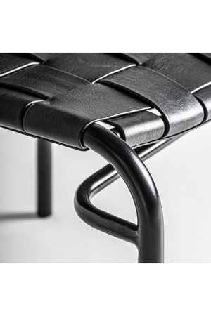 Woven Black Leather Dining Chair (2) | Vical Home Franey | Oroa.com