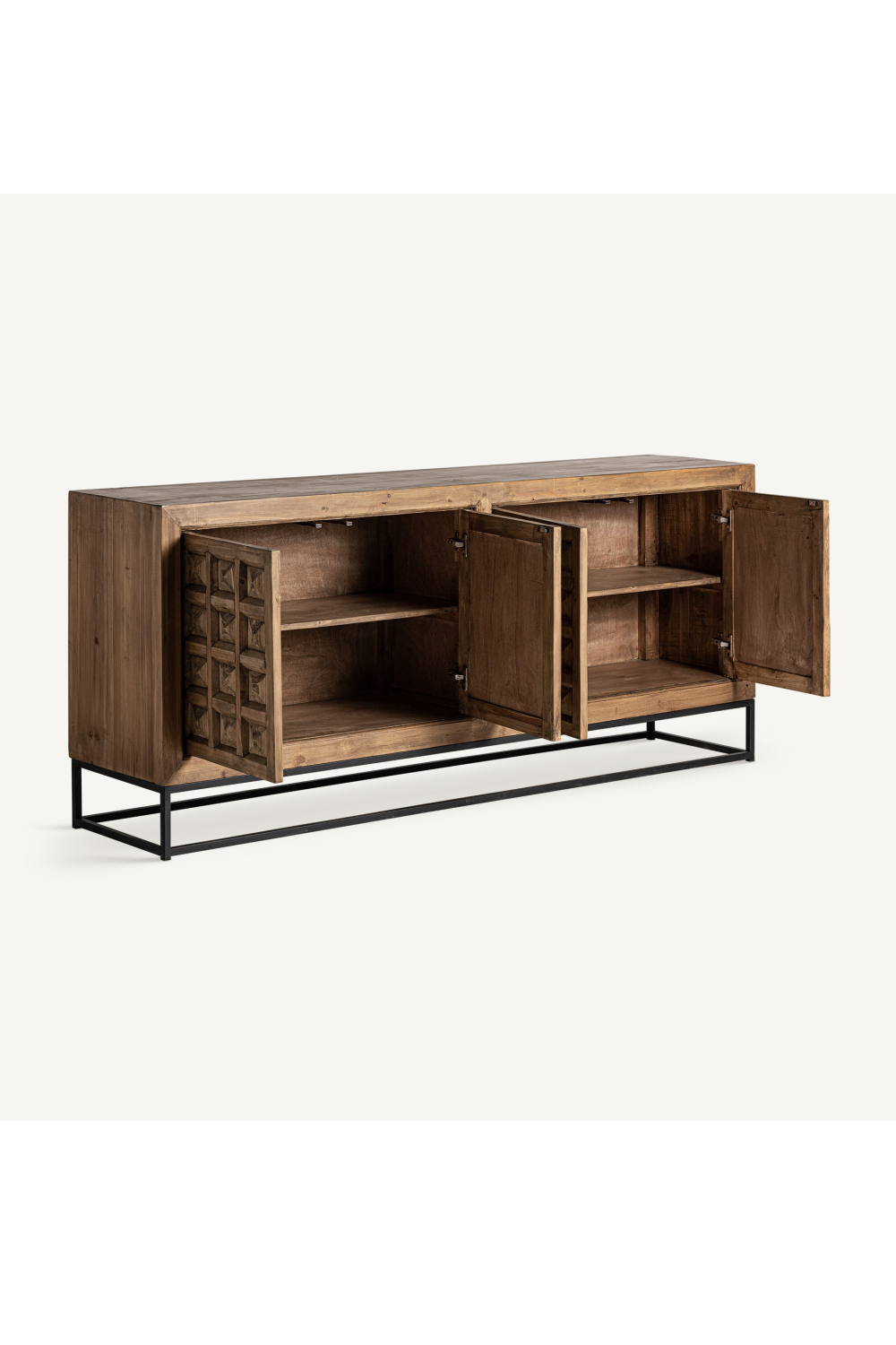 Carved Pine 4-Door Sideboard | Vical Home Freiberg | Oroa.com