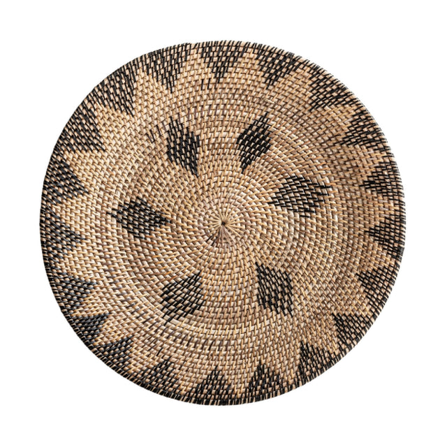 Modern furniture - Brown Rattan Boho Decorative Plate - www.oroa.com