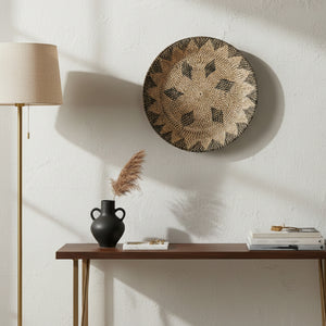   Modern furniture - Brown Rattan Boho Decorative Plate - www.oroa.com | Oroa.com