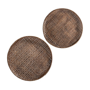   Modern furniture - Brown Bamboo Decorative Plates (2) - www.oroa.com | Oroa.com