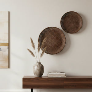   Modern furniture - Brown Bamboo Decorative Plates (2) - www.oroa.com | Oroa.com