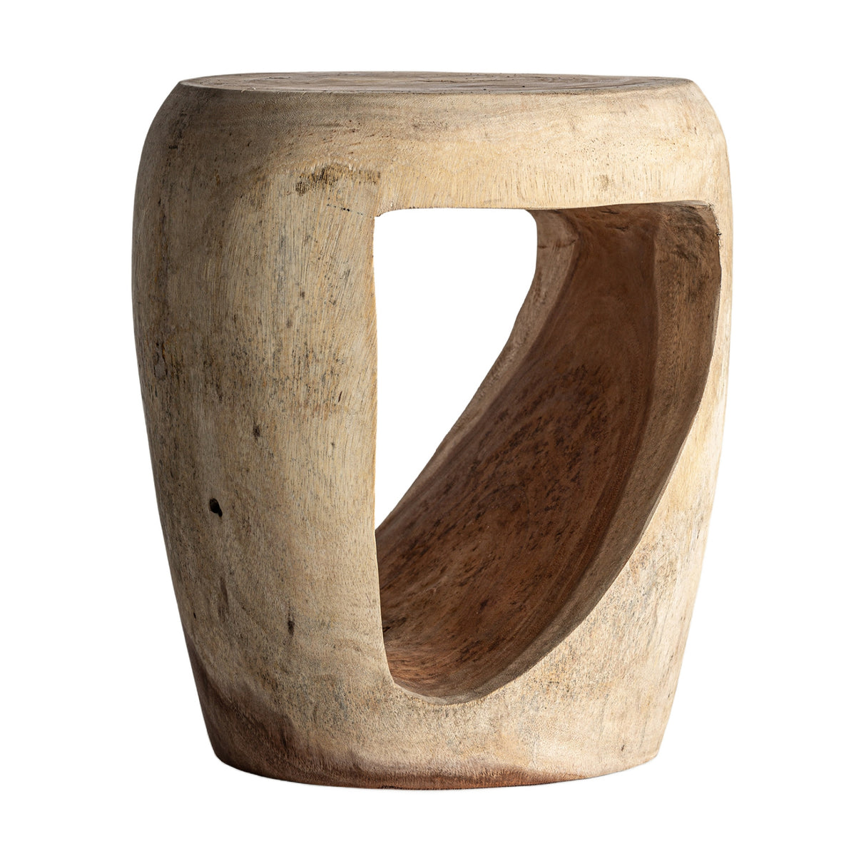   Carved Suar Wood Side Table | Oroa.com