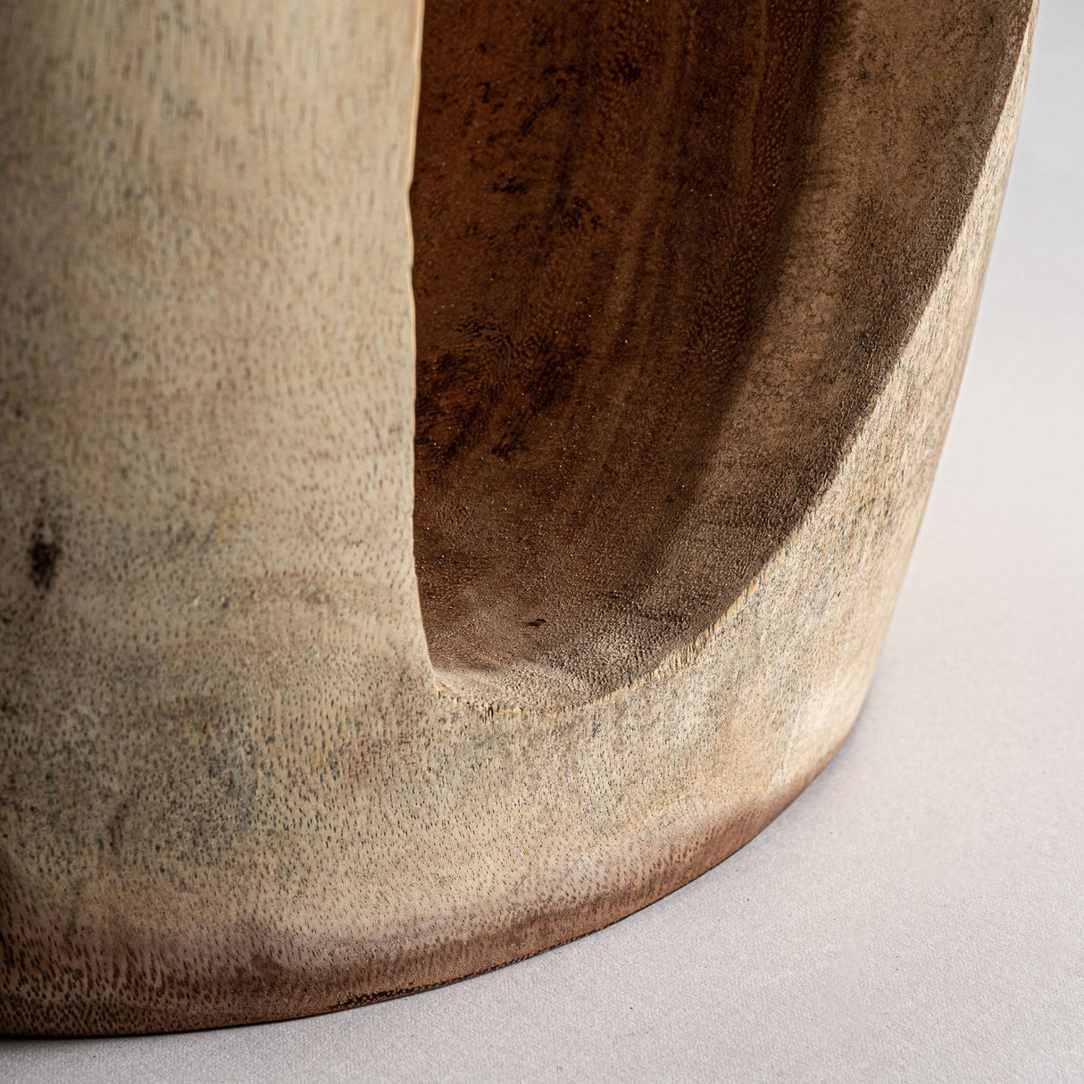   Carved Suar Wood Side Table | Oroa.com