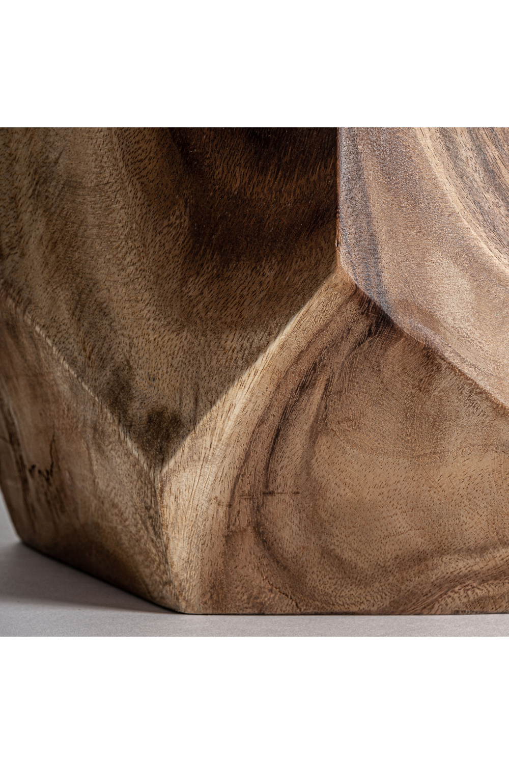 Faceted Suar Wood Side Table | Vical Home Rimini | Oroa.com