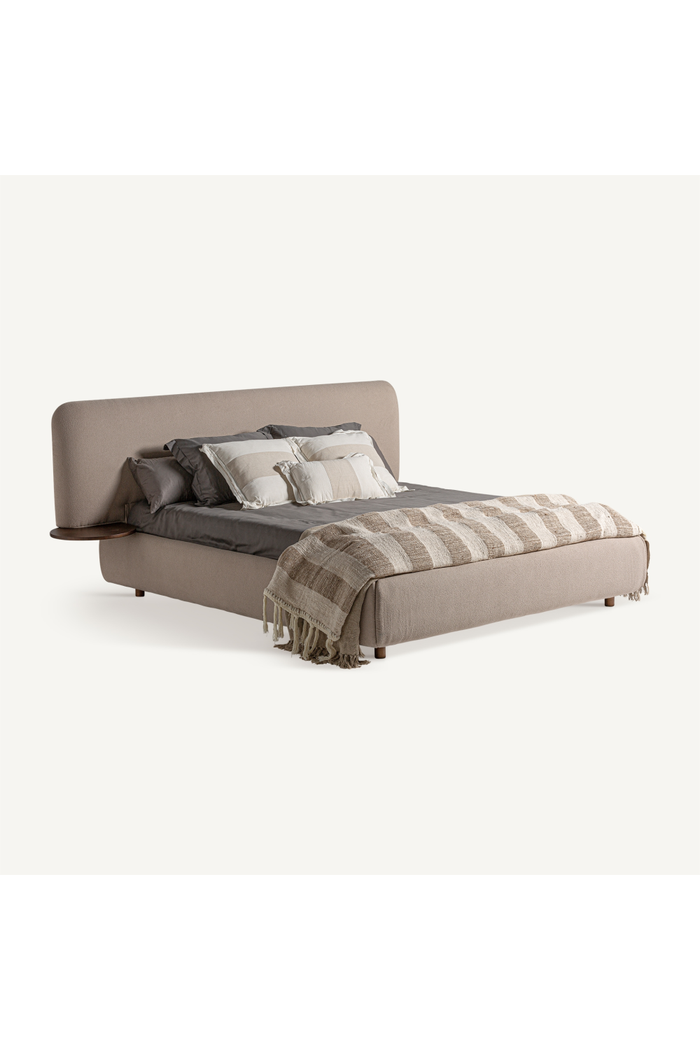   Beige Linen Bed | Oroa.com