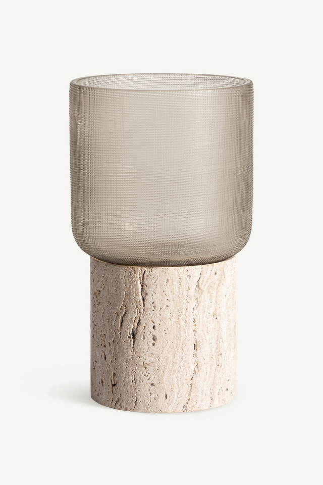 Cream Marble Glass Candle Holder | Vical Home Jasha | Oroa.com