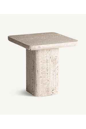   White Travertine Side Table | Oroa.com
