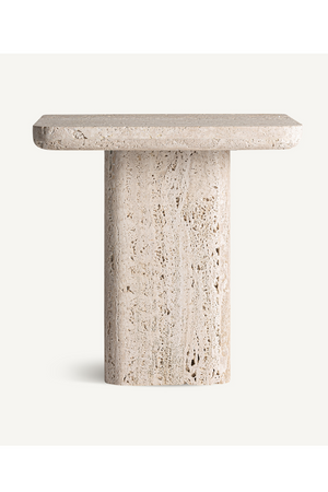   White Travertine Side Table | Oroa.com