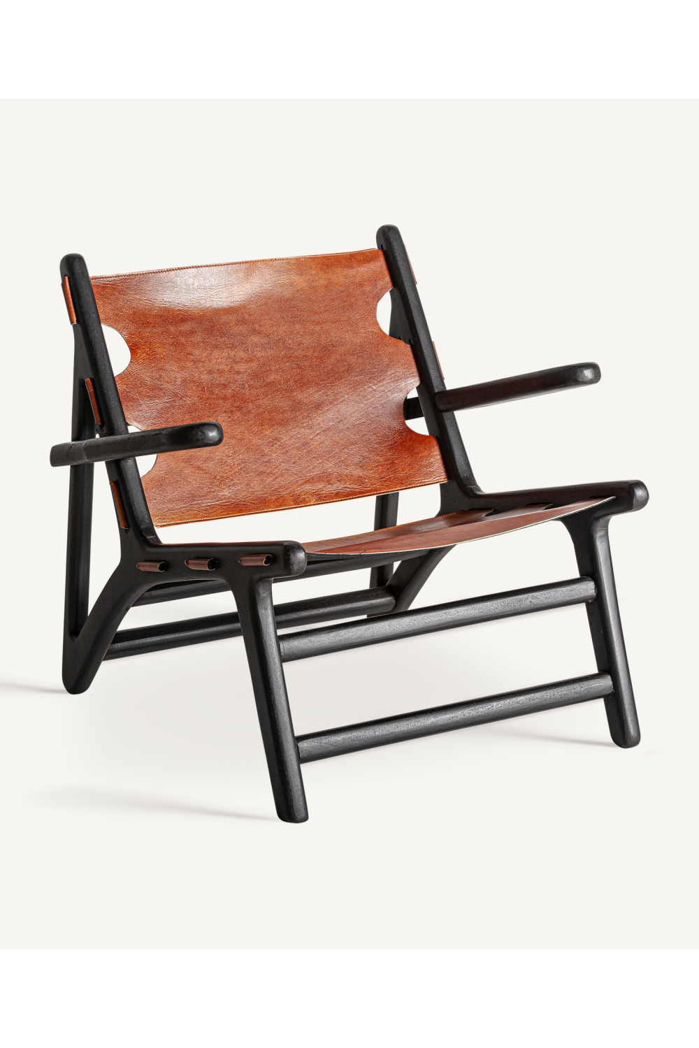 Brown Leather Lounge Armchair | Vical Home Bourthes | Oroa.com