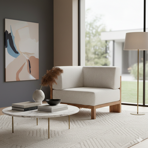   Modern furniture - Teak Framed Gray Sofa - www.oroa.com | Oroa.com