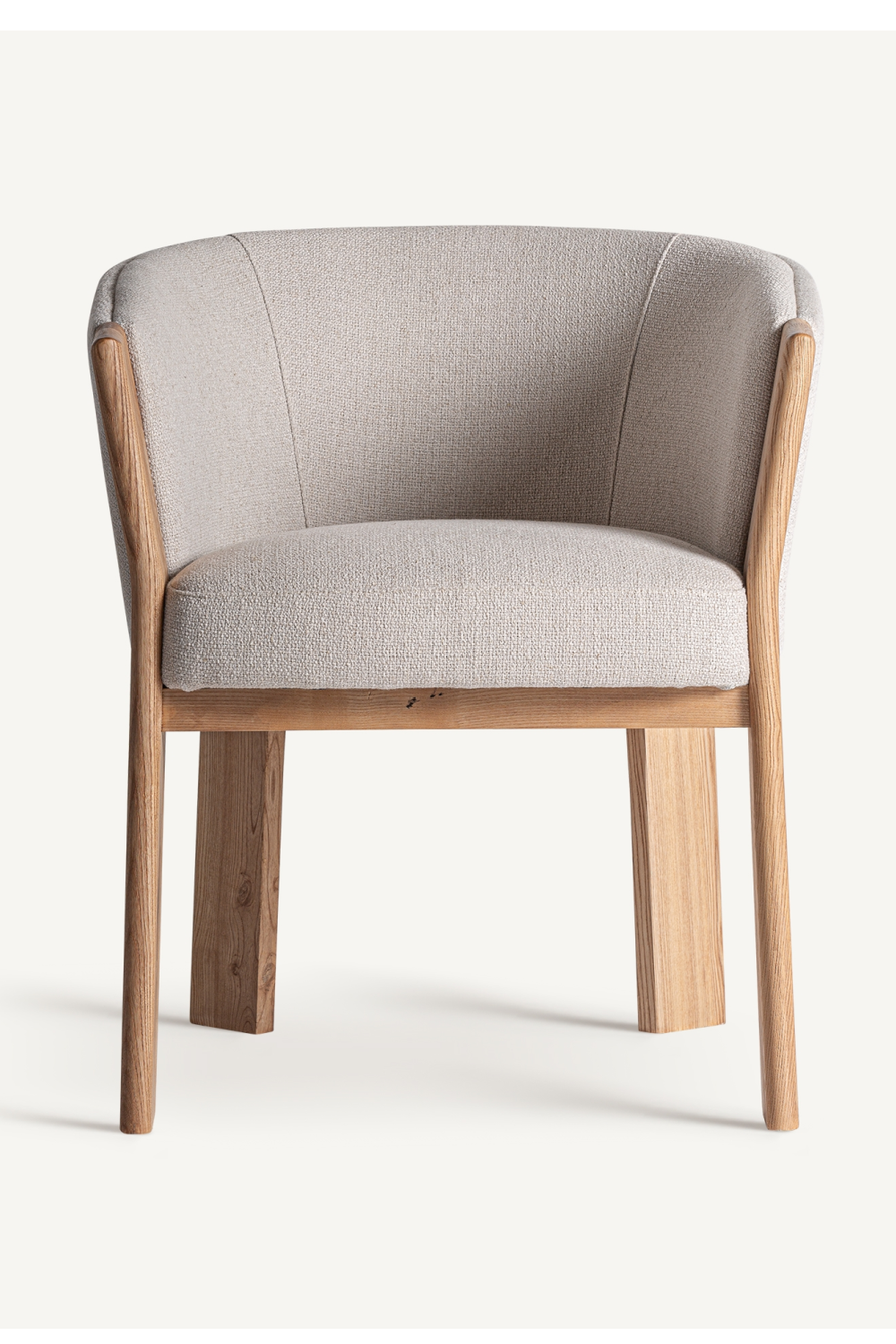 Beige Oak Curve Accent Chair | Vical Home Nara | Oroa.com