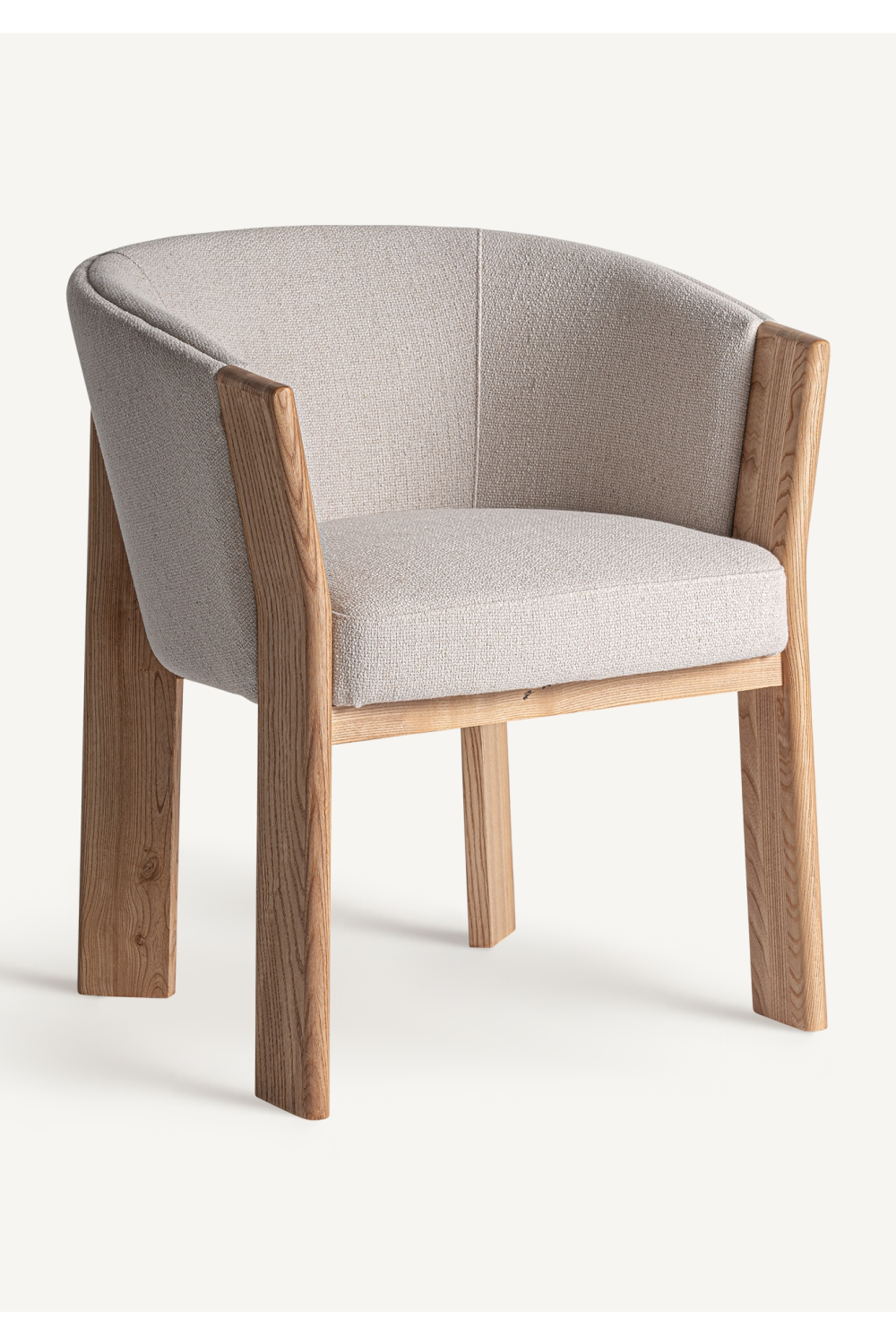 Beige Oak Curve Accent Chair | Vical Home Nara | Oroa.com