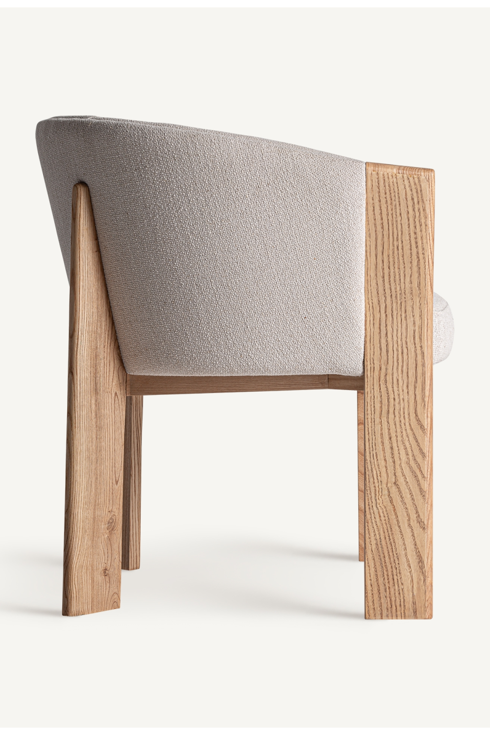 Beige Oak Curve Accent Chair | Vical Home Nara | Oroa.com