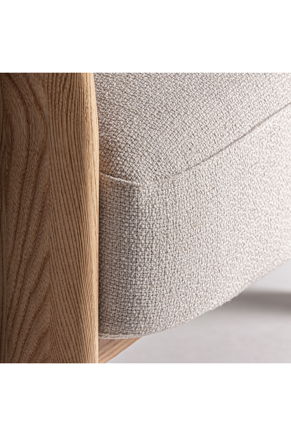 Beige Oak Curve Accent Chair | Vical Home Nara | Oroa.com