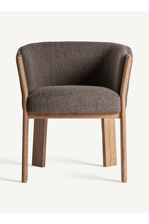 Taupe Padded Curve Dining Chair | Vical Home Nara | Oroa.com