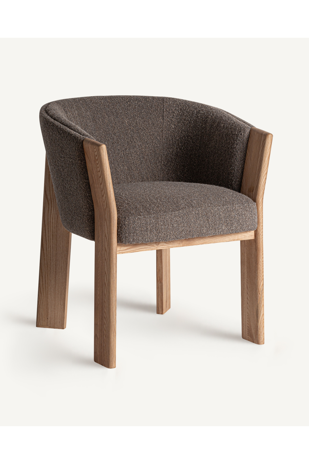 Taupe Padded Curve Dining Chair | Vical Home Nara | Oroa.com