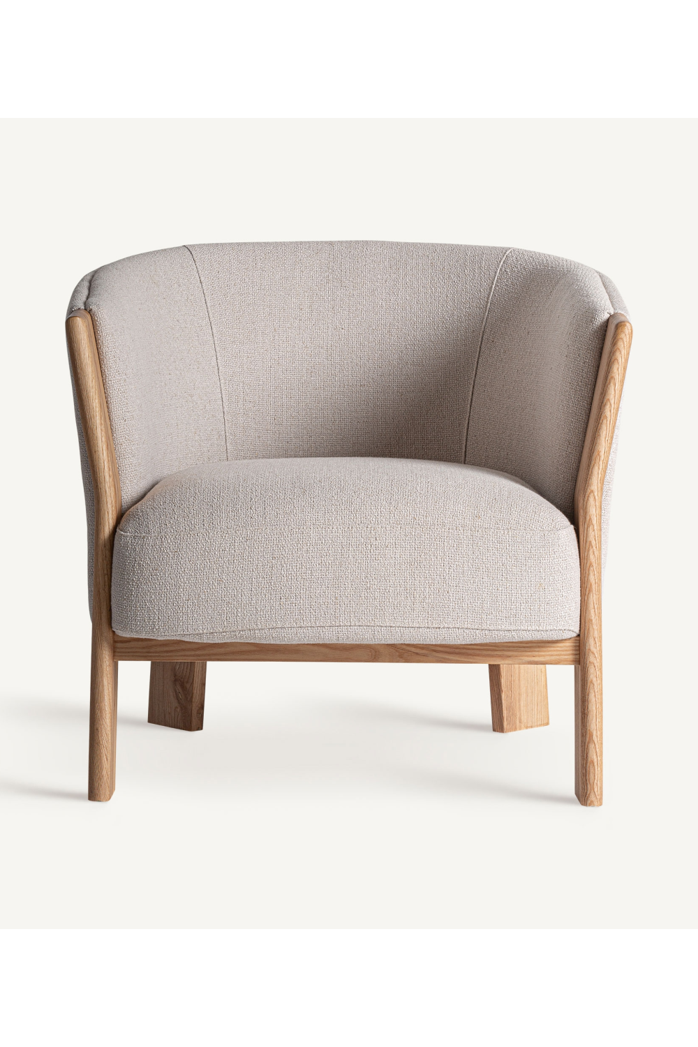 Oak Framed Beige Armchair | Vical Home Nara | Oroa.com