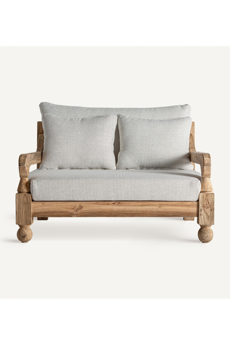 Wooden Framed Padded Outdoor Lounge Chair | Vical Home Jodphur | Oroa.com