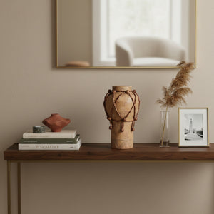 Brown Terracotta Ethnic-Style Vase | Vical Home Adib