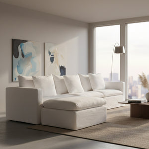   Modern furniture - White Linen Sofa - www.oroa.com | Oroa.com