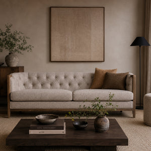   Modern European furniture - Beige Tufted Sofa - www.oroa.com | Oroa.com