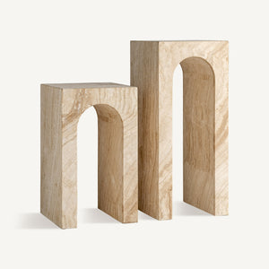   Modern European furniture - Travertine Arc Side Table - www.oroa.com | Oroa.com